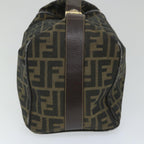 FENDI Zucca Canvas Vanity pouch Hand Bag Nylon Brown Black56583