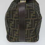 FENDI Zucca Canvas Vanity pouch Hand Bag Nylon Brown Black56583