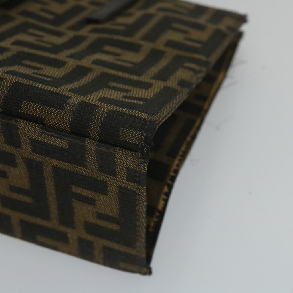 FENDI Zucca Canvas Mamma Hand Bag Nylon Brown Black56586