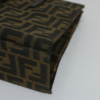 FENDI Zucca Canvas Mamma Hand Bag Nylon Brown Black56586