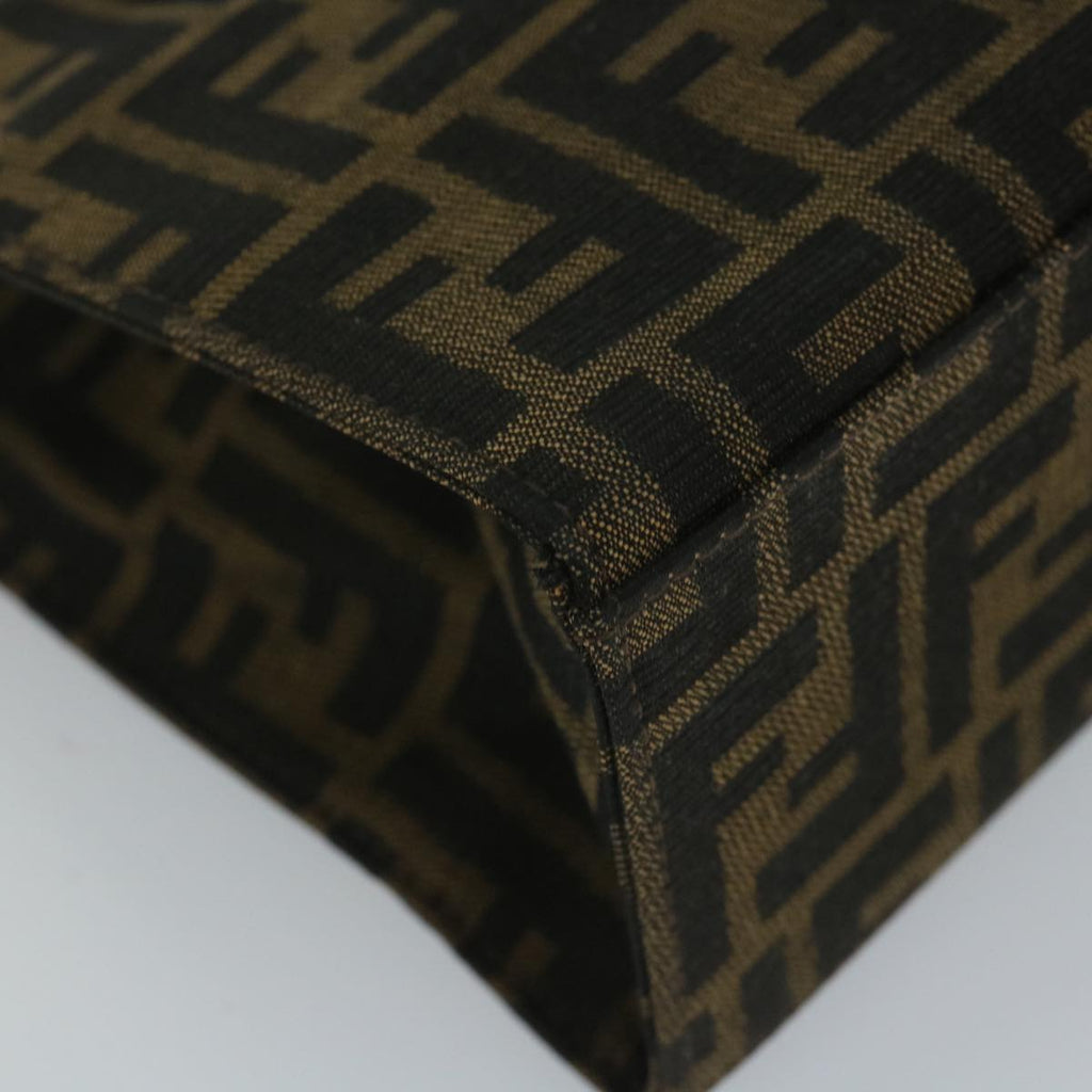 FENDI Zucca Canvas Mamma Hand Bag Nylon Brown Black56586