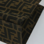 FENDI Zucca Canvas Mamma Hand Bag Nylon Brown Black56586