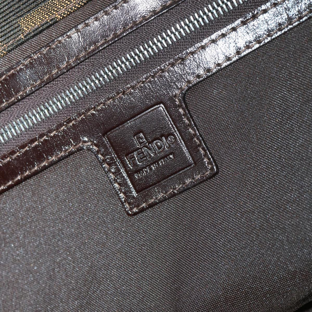 FENDI Zucca Canvas Mamma Hand Bag Nylon Brown Black56586