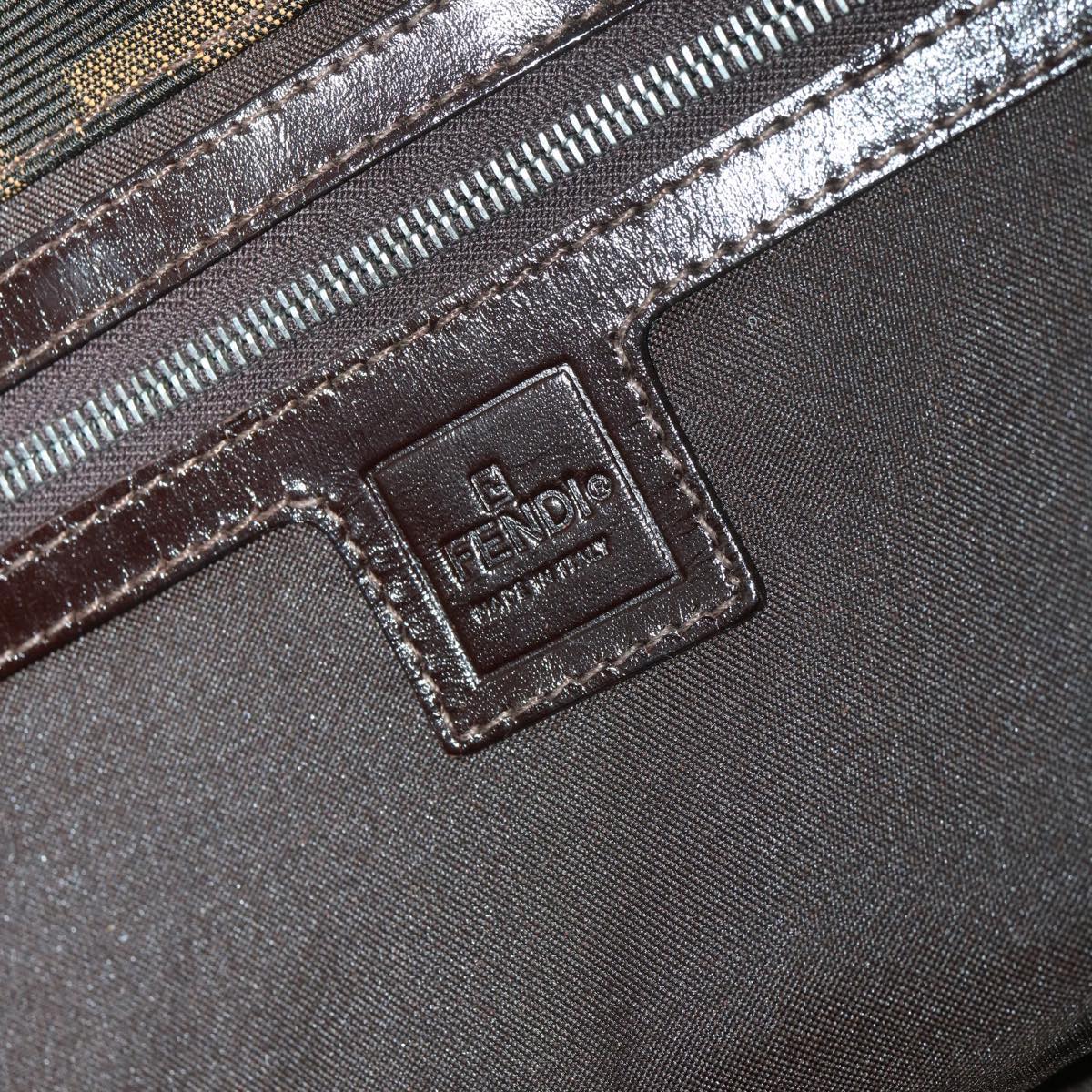 FENDI Zucca Canvas Mamma Hand Bag Nylon Brown Black56586