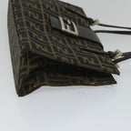 FENDI Zucca Canvas Mamma Hand Bag Nylon Brown Black56586