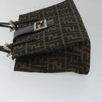 FENDI Zucca Canvas Mamma Hand Bag Nylon Brown Black56586