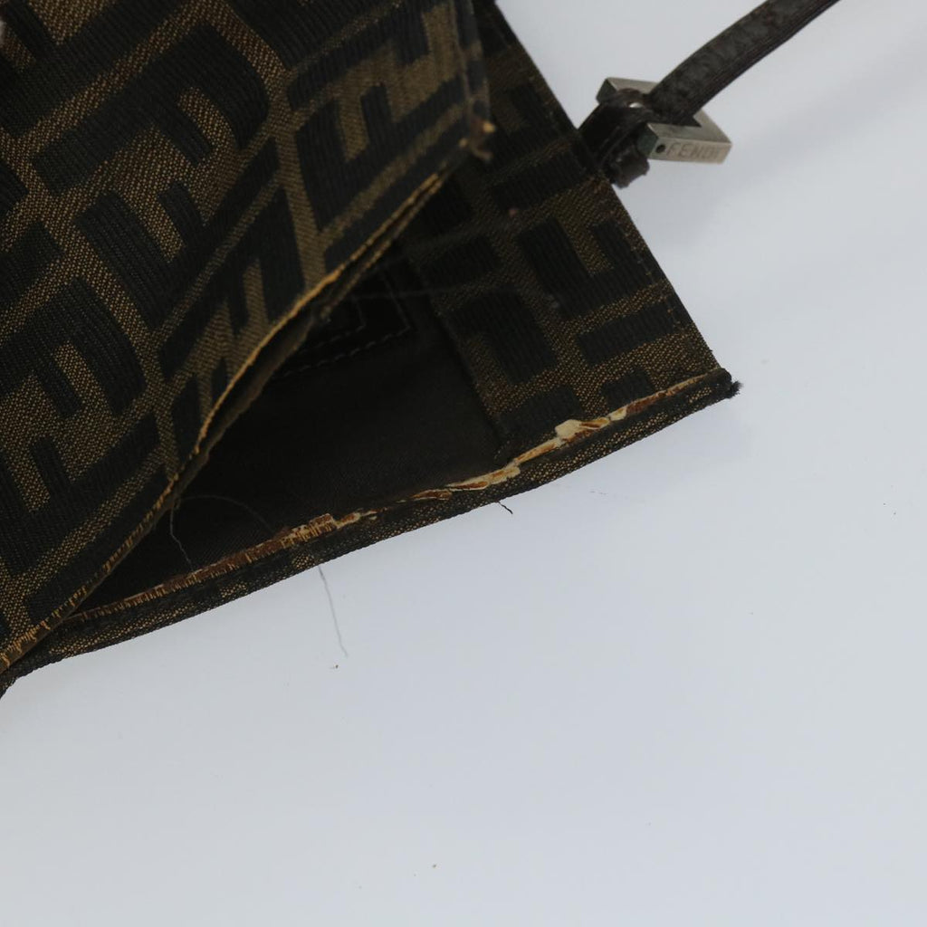 FENDI Zucca Canvas Mamma Hand Bag Nylon Brown Black56586