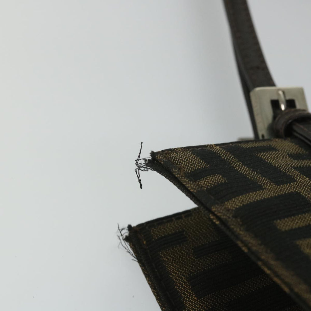 FENDI Zucca Canvas Mamma Hand Bag Nylon Brown Black56586