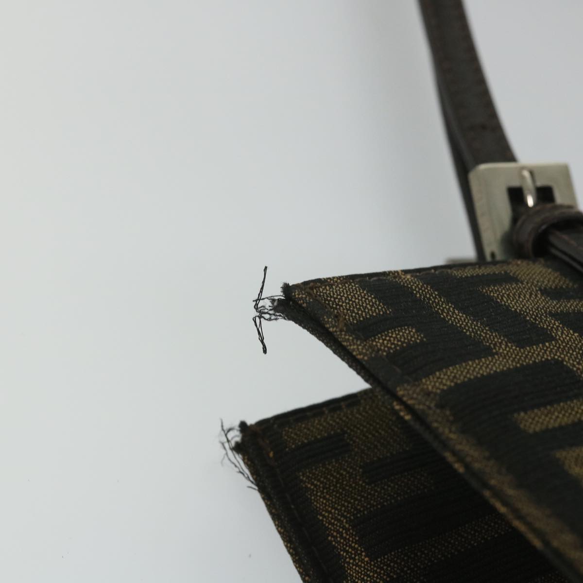 FENDI Zucca Canvas Mamma Hand Bag Nylon Brown Black56586