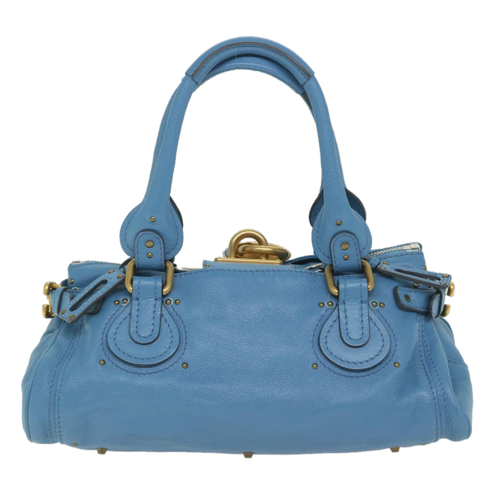 Chloe Paddington Shoulder Bag Leather Blue 56594