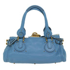 Chloe Paddington Shoulder Bag Leather Blue 56594