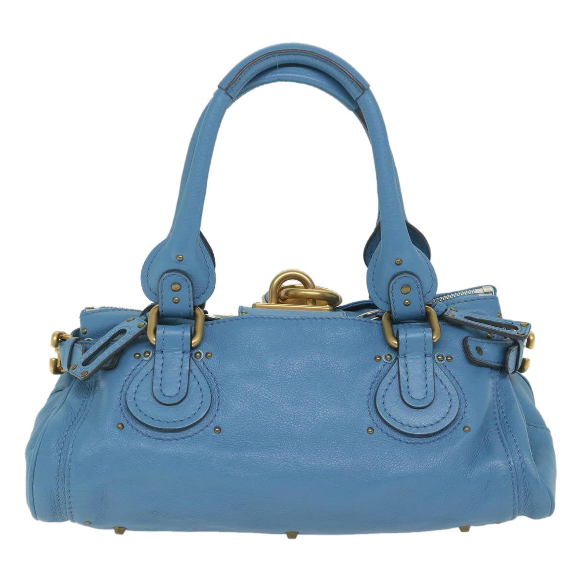 Chloe Paddington Shoulder Bag Leather Blue 56594
