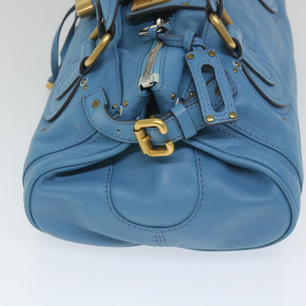 Chloe Paddington Shoulder Bag Leather Blue 56594