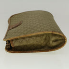 CELINE Macadam Canvas Clutch Bag PVC Leather Beige Auth 56639