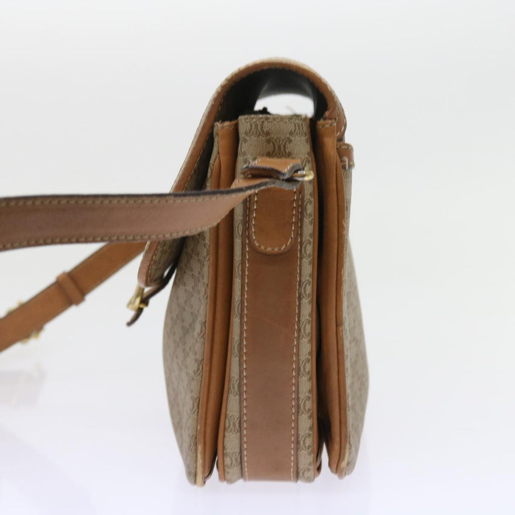 CELINE Macadam Canvas Shoulder Bag Beige  56701