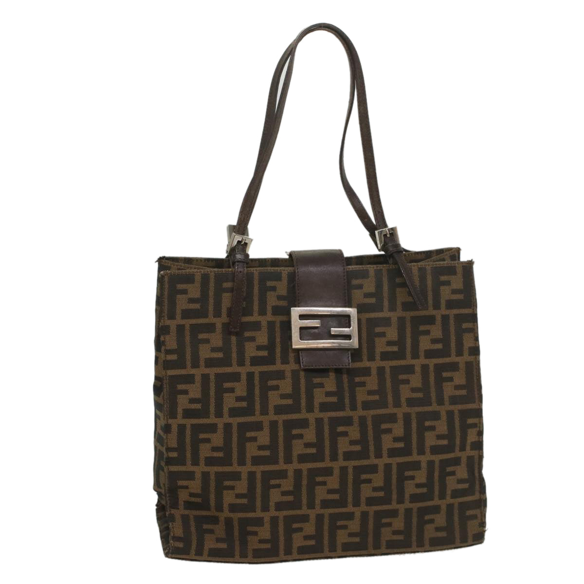 FENDI Zucca Canvas Shoulder Bag Black Brown56759
