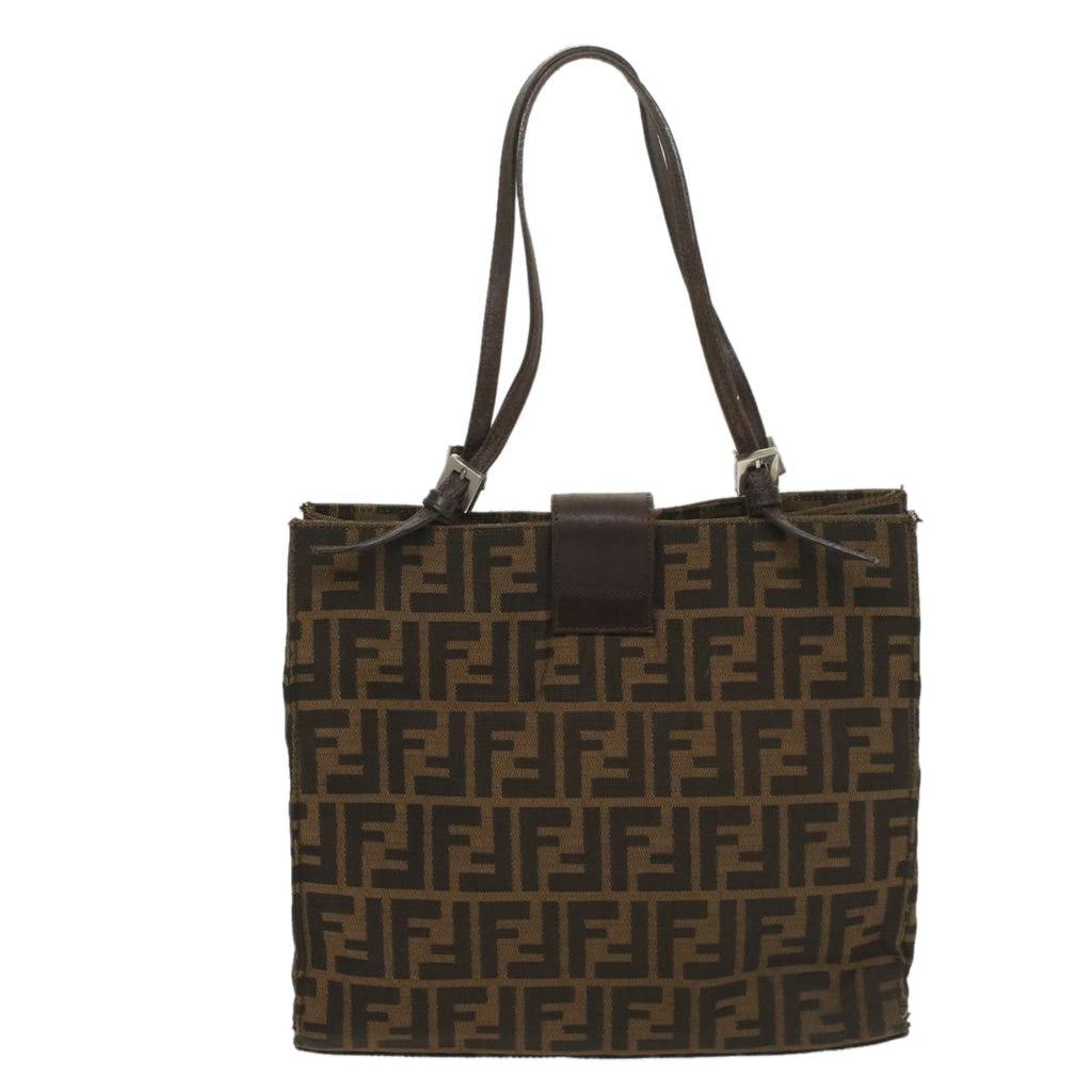 FENDI Zucca Canvas Shoulder Bag Black Brown56759