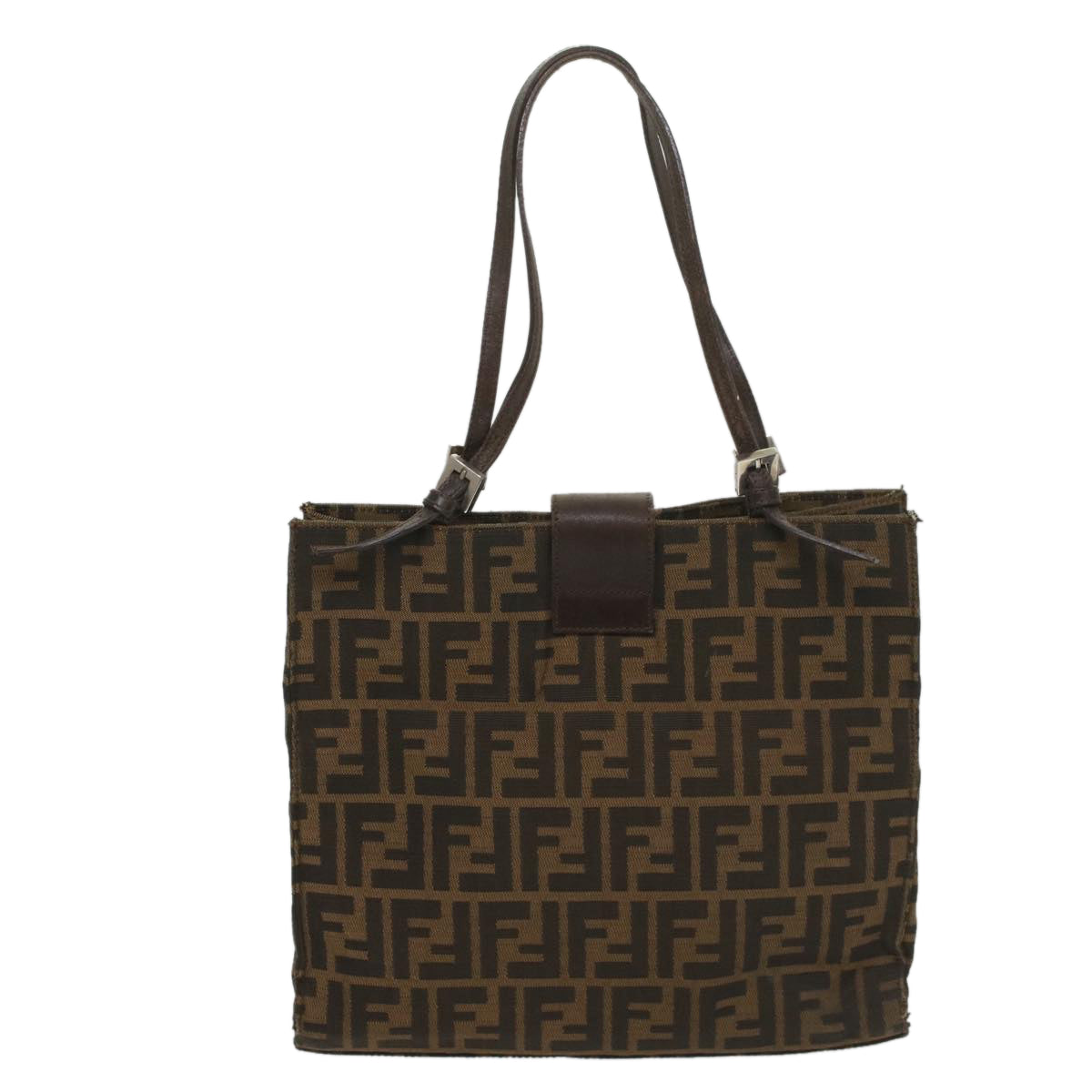 FENDI Zucca Canvas Shoulder Bag Black Brown56759