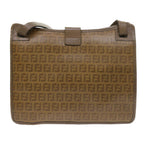 FENDI Zucchino Canvas Shoulder Bag Brown56785