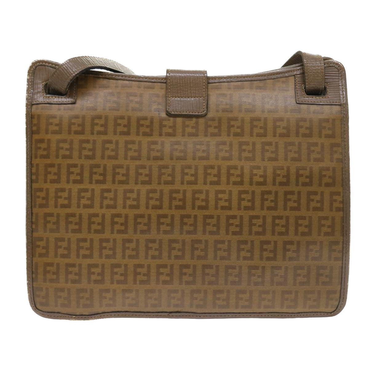 FENDI Zucchino Canvas Shoulder Bag Brown56785