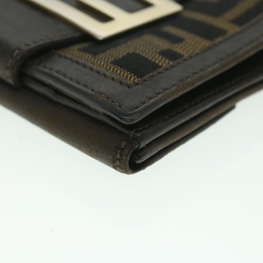 FENDI Zucca Canvas Wallet Black Brown56791