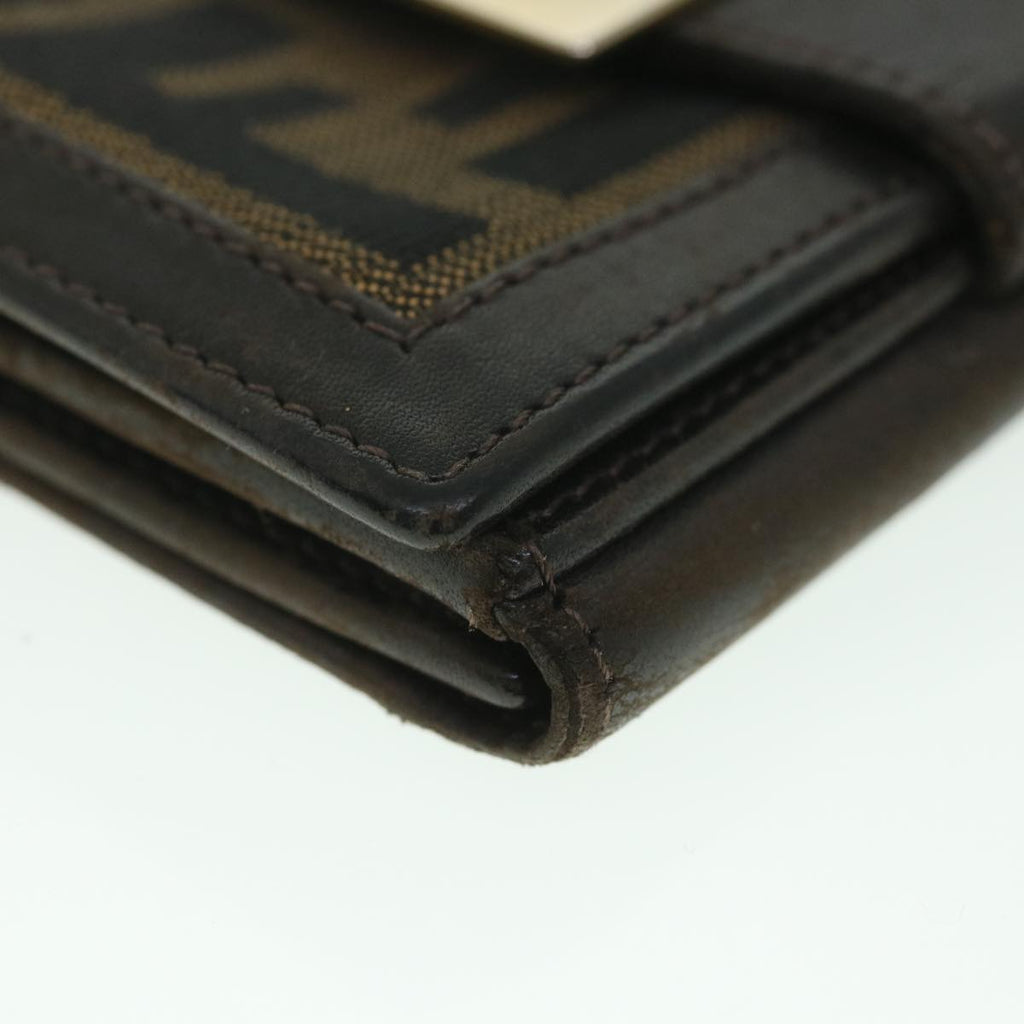 FENDI Zucca Canvas Wallet Black Brown56791
