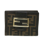 FENDI Zucca Canvas Wallet Black Brown56791