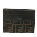 FENDI Zucca Canvas Wallet Black Brown56791