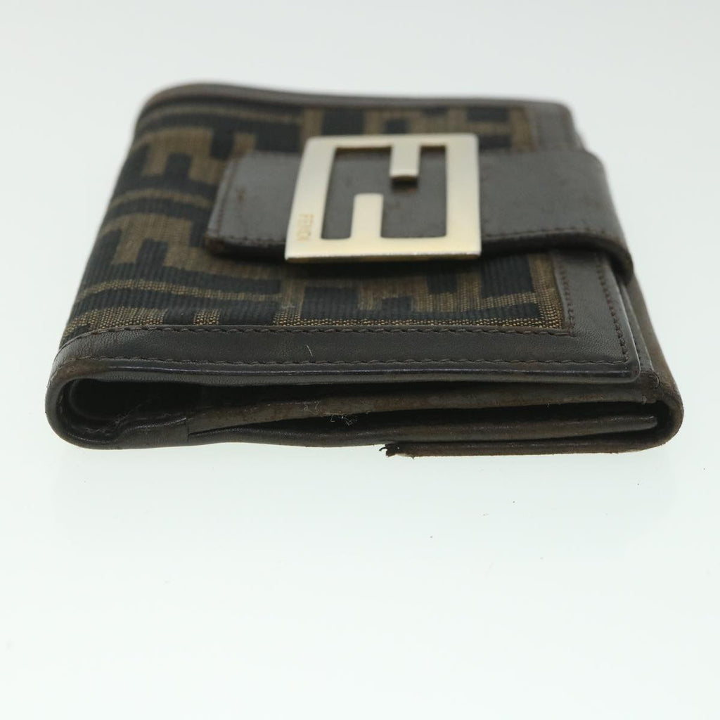 FENDI Zucca Canvas Wallet Black Brown56791