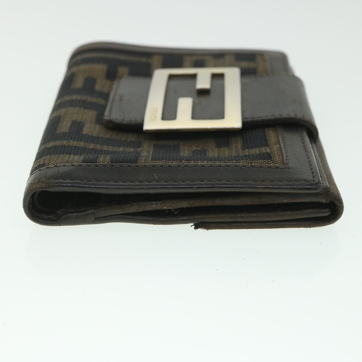 FENDI Zucca Canvas Wallet Black Brown56791