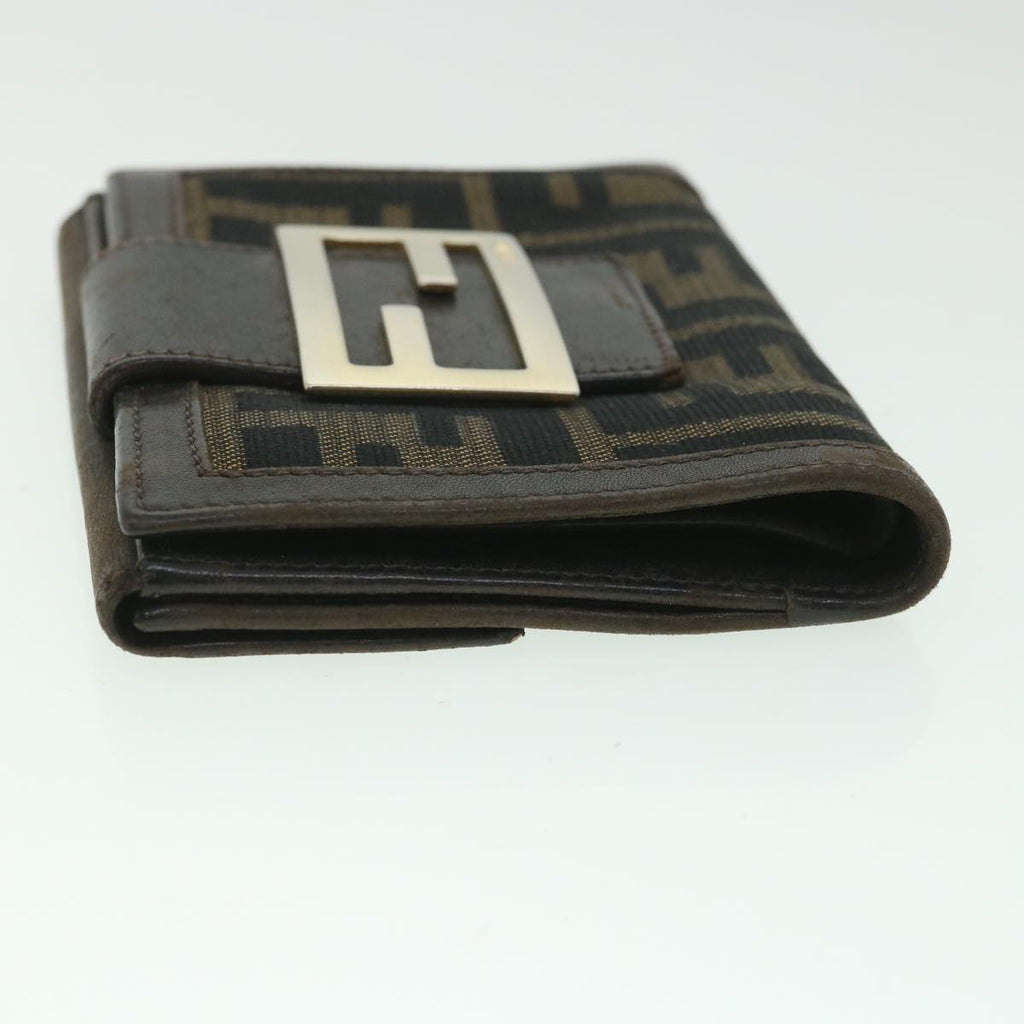 FENDI Zucca Canvas Wallet Black Brown56791