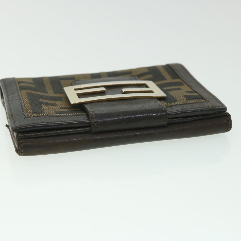 FENDI Zucca Canvas Wallet Black Brown56791