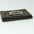 FENDI Zucca Canvas Wallet Black Brown56791