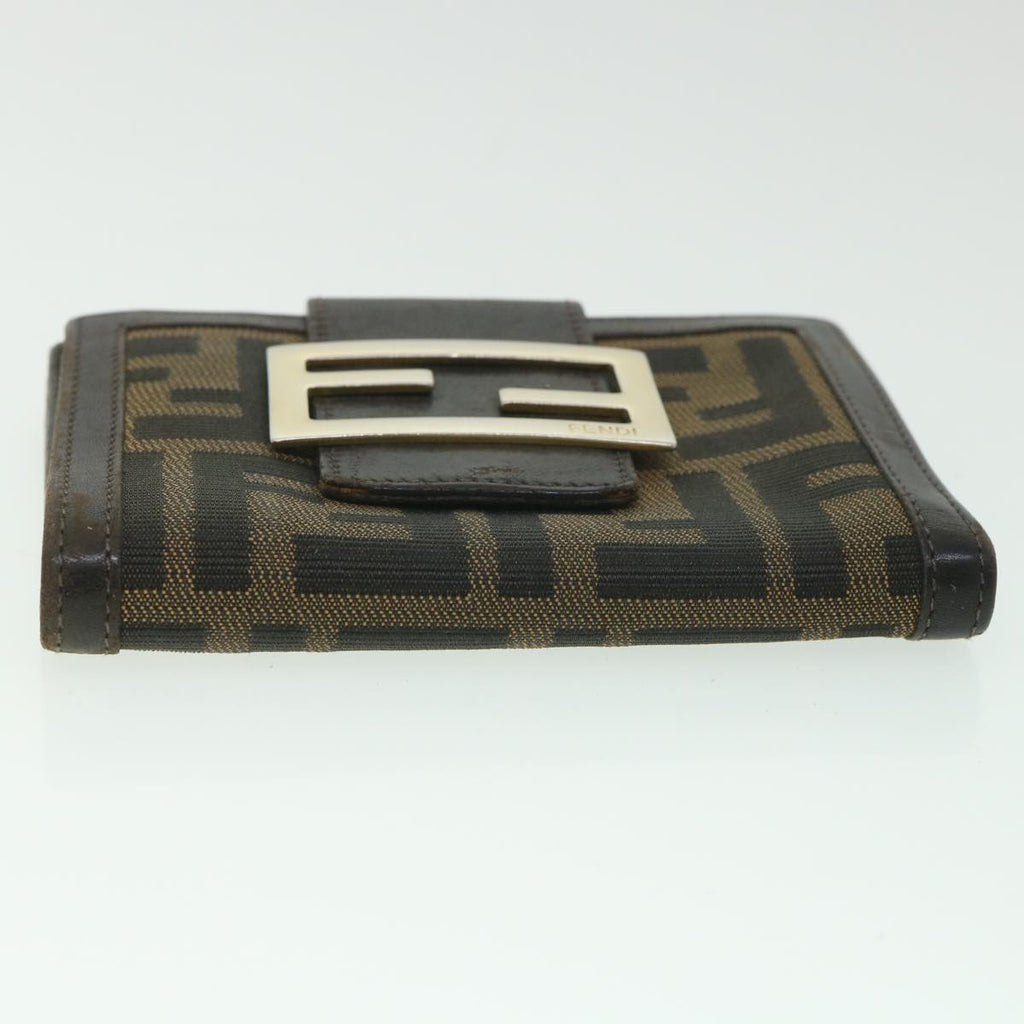 FENDI Zucca Canvas Wallet Black Brown56791
