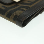 FENDI Zucca Canvas Wallet Black Brown56791