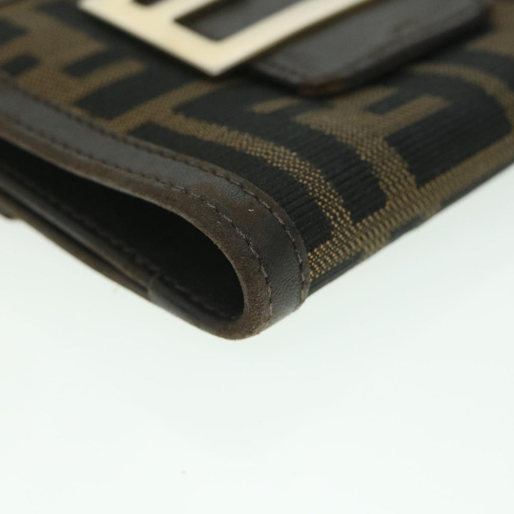 FENDI Zucca Canvas Wallet Black Brown56791