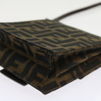 FENDI Zucca Canvas Mamma Baguette Shoulder Bag Black Brown56931