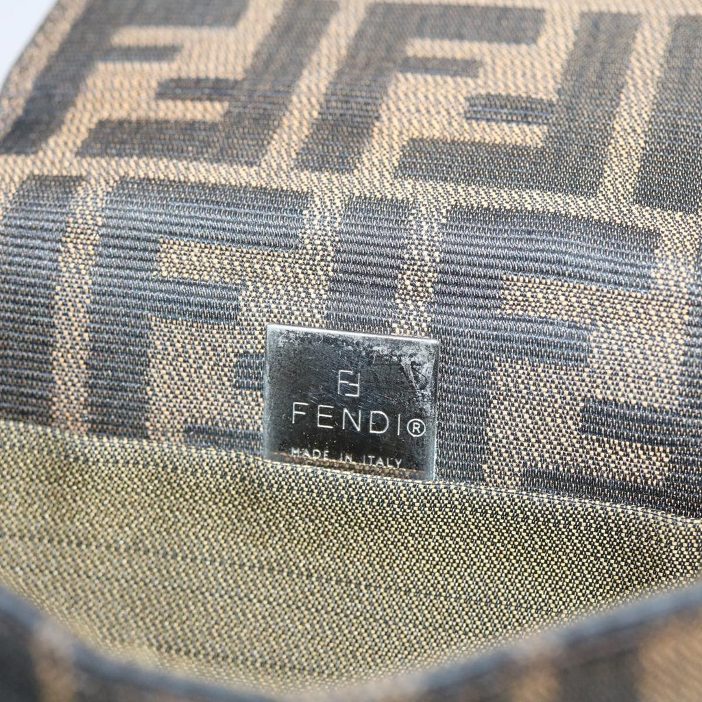 FENDI Zucca Canvas Mamma Baguette Shoulder Bag Black Brown56931