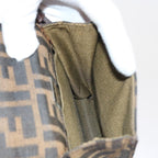 FENDI Zucca Canvas Mamma Baguette Shoulder Bag Black Brown56931