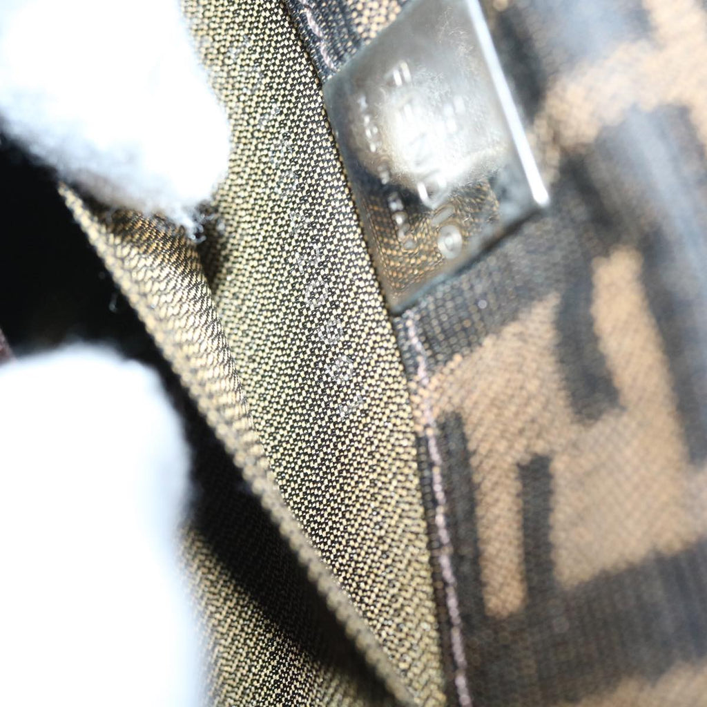 FENDI Zucca Canvas Mamma Baguette Shoulder Bag Black Brown56931