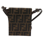 FENDI Zucca Canvas Mamma Baguette Shoulder Bag Black Brown56931