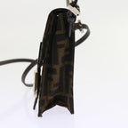 FENDI Zucca Canvas Mamma Baguette Shoulder Bag Black Brown56931