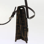 FENDI Zucca Canvas Mamma Baguette Shoulder Bag Black Brown56931