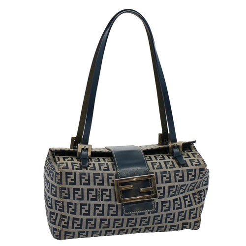 FENDI Zucchino Canvas Hand Bag Navy56963