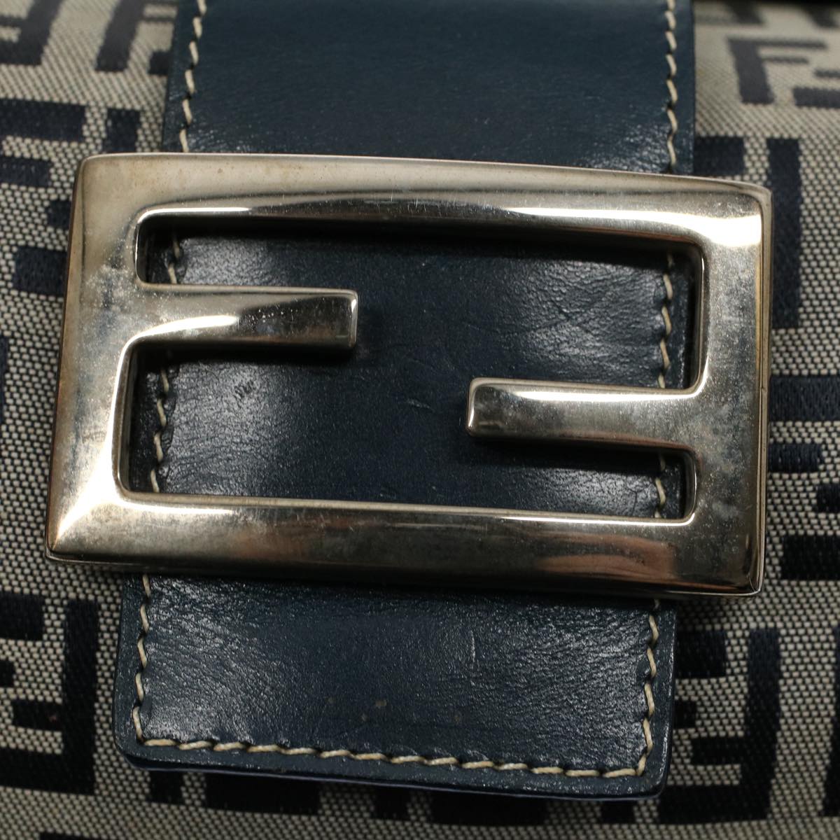 FENDI Zucchino Canvas Hand Bag Navy56963