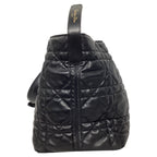Dior Large Toujour Macrocannage Tote Bag in Black Calfskin Leather