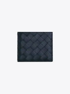 Bottega Veneta Intrecciato Bifold Half Wallet Navy