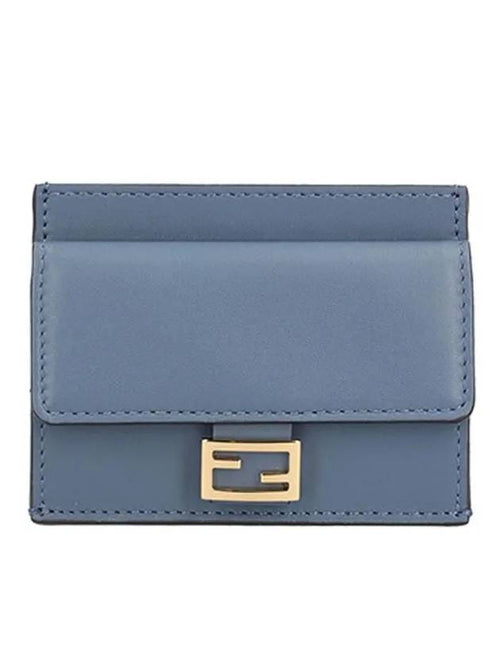 Fendi FF Baguette Flap Card Wallet Blue