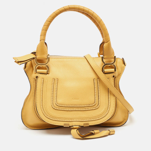 Chloe Chloé Yellow Leather Small Marcie Shoulder Bag