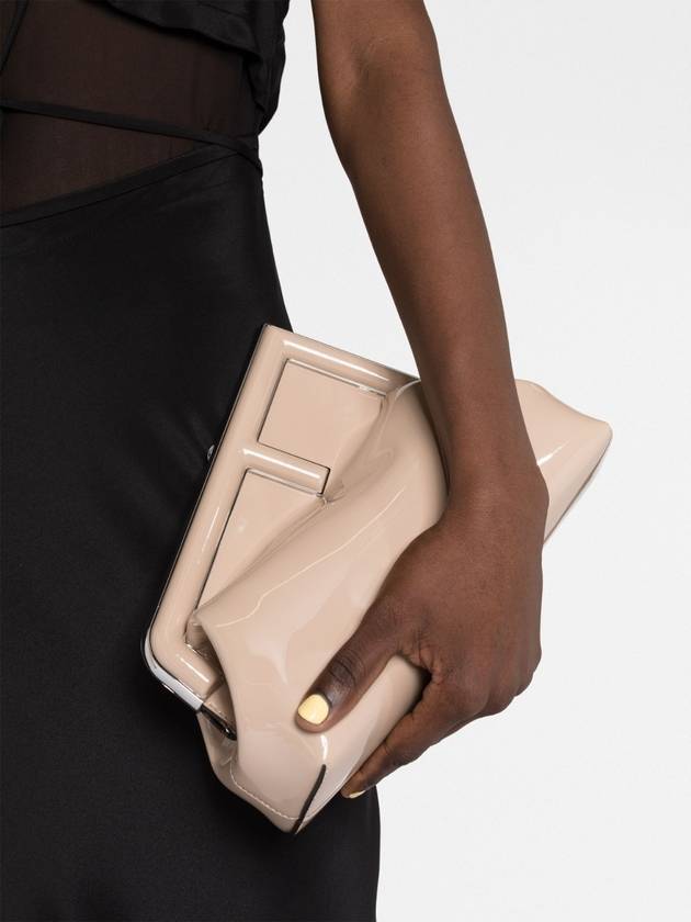 Fendi First Midi Clutch Bag Beige